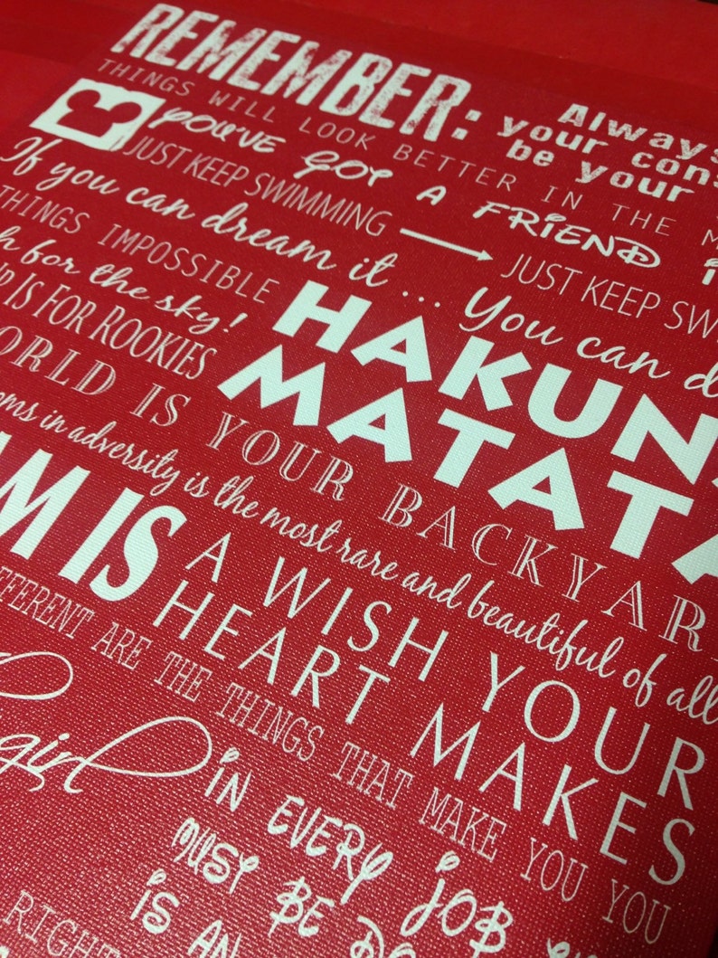 Disney Quotes on Canvas Wall Art Red Barn Canvas - Etsy