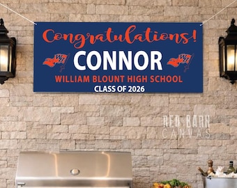 Personalized Graduation Banner – Custom Vinyl Sign in School Colors, Graduation Party Decor