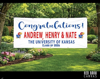 Personalized Graduation Vinyl Banner | Custom School Colors, Outdoor & Indoor Graduation Party Decor