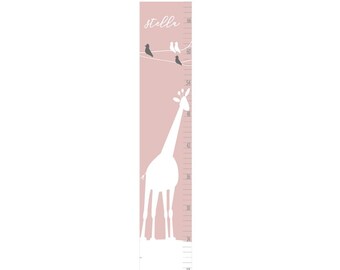 Personalized Canvas Growth Chart: Giraffe Themed Nursery Decor , zoo animals