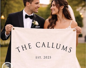 Personalized Wedding Canvas Banner | Last Name Sign