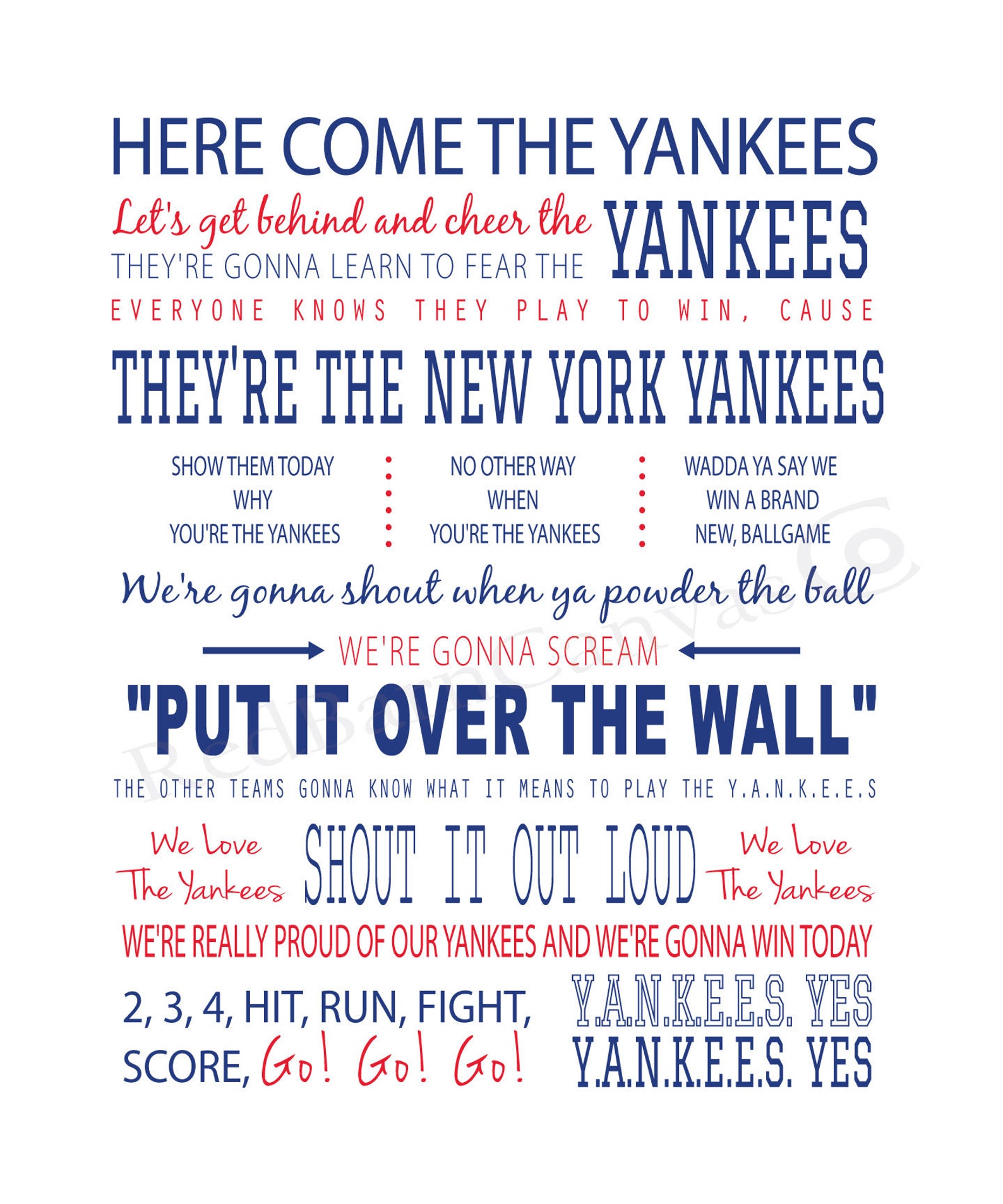 New York Yankees Theme Song for the Sports Fan Personalized Etsy