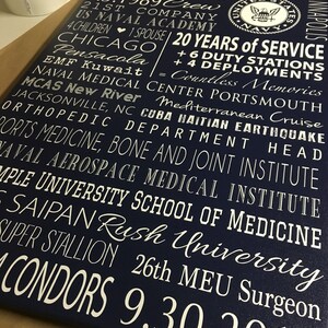 Regalo de jubilación militar de la USAF en lienzo envuelto en galería, personalizado para cualquier rama del servicio. imagen 7