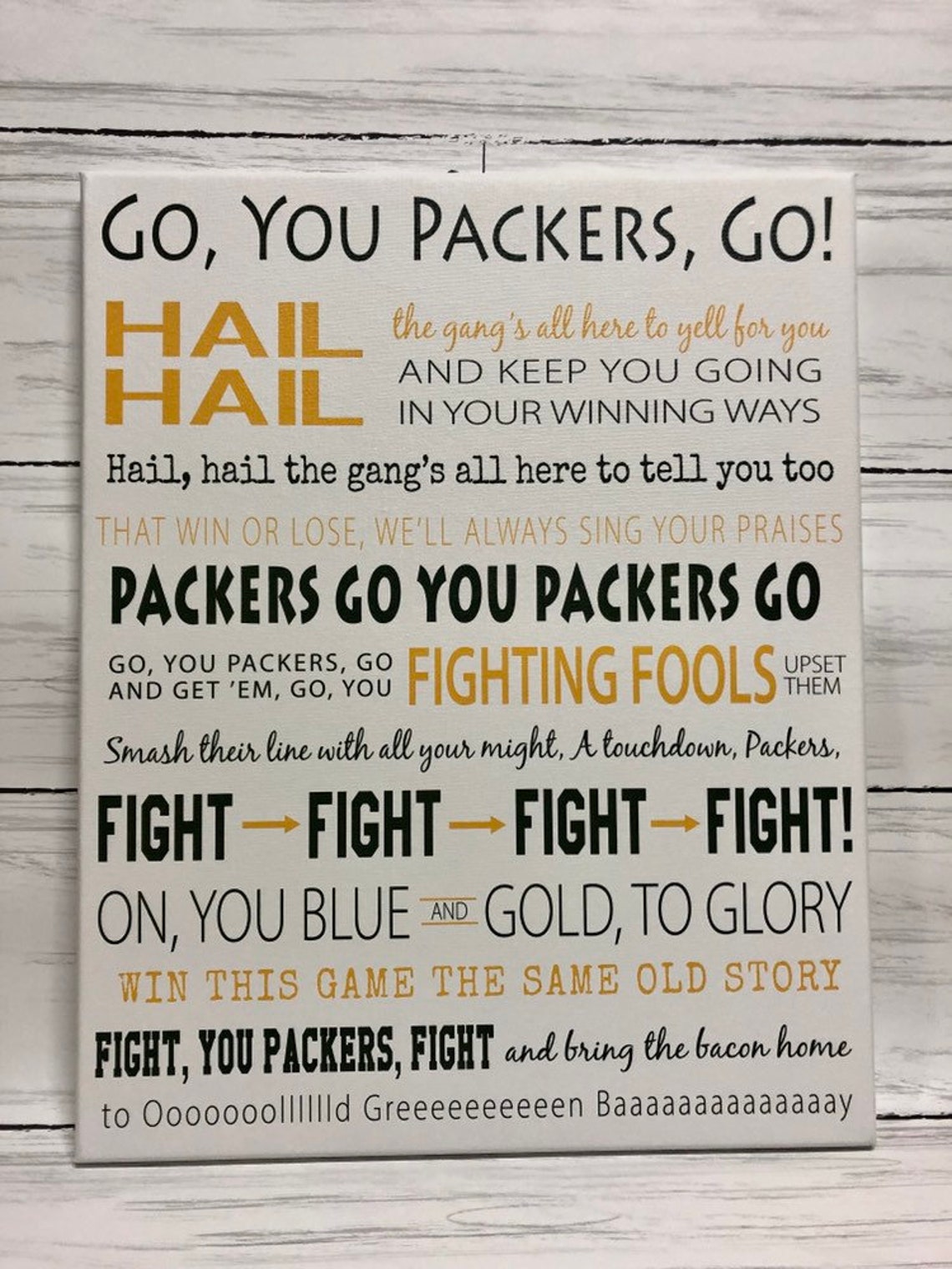 Green Bay Packers Fight Song for the Sports Fan for Him Etsy