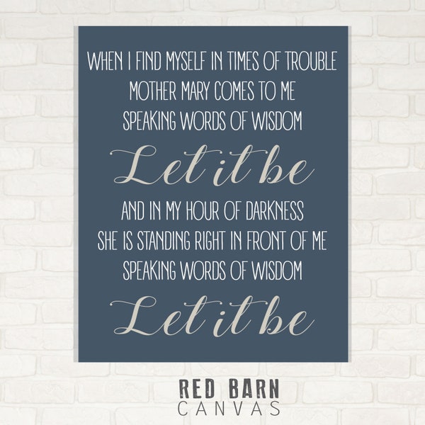 Canvas With Lyrics Etsy