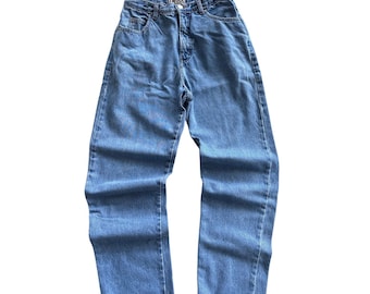 Forenza High Rise Mom Jeans Vintage 90er Jahre Light Wash Damen 10 Tapered Leg