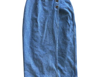 Spódnica jeansowa Be Bop Wrap Vintage, wyprodukowana w USA, lekka, damska, rozmiar 11