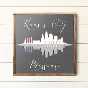 Personalized Kansas City Print, Kansas City skyline art, Kansas City Chiefs, Kansas City Royals, Missouri, Wedding Present, Kansas City Map