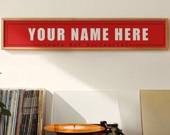Tampa Bay Buccaneers Personalized Name Plate Print - 5x30 Inches