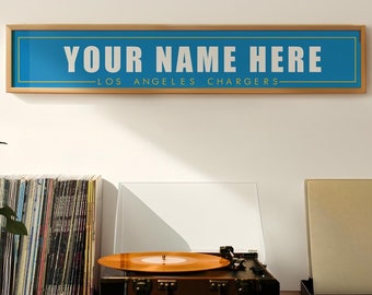 Los Angeles Chargers Personalized Name Plate Print - 5x30 Inches