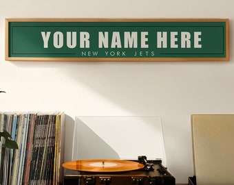 New York Jets Personalized Name Plate Print - 5x30 Inches