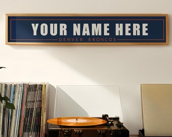 Denver Broncos Personalized Name Plate Print - 5x30 Inches