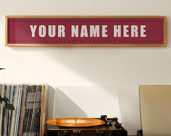 Atlanta Falcons Personalized Name Plate Print - 5x30 Inches