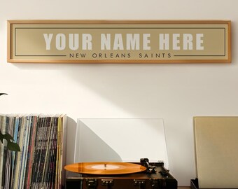 New Orleans Saints Personalized Name Plate Print - 5x30 Inches