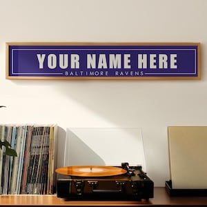Baltimore Ravens Personalized Name Plate Print - 5x30 Inches