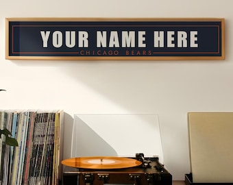 Chicago Bears Personalized Name Plate Print - 5x30 Inches