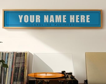 Carolina Panthers Personalized Name Plate Print - 5x30 Inches