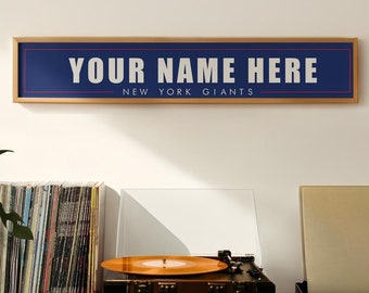 New York Giants Personalized Name Plate Print - 5x30 Inches