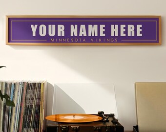 Minnesota Vikings Personalized Name Plate Print - 5x30 Inches