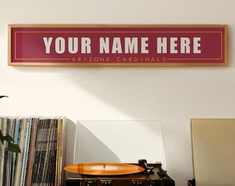 Arizona Cardinals Personalized Name Plate Print - 5x30 Inches