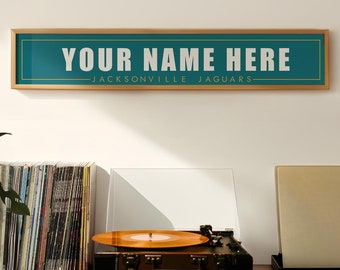 Jacksonville Jaguars Personalized Name Plate Print - 5x30 Inches