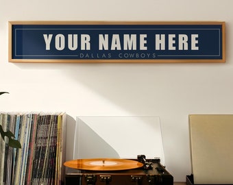 Dallas Cowboys Personalized Name Plate Print - 5x30 Inches