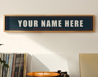 Houston Texans Personalized Name Plate Print - 5x30 Inches