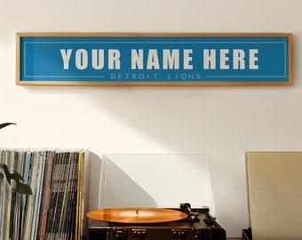 Detroit Lions Personalized Name Plate Print - 5x30 Inches