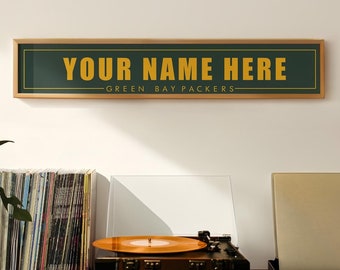 Green Bay Packers Personalized Name Plate Print - 5x30 Inches