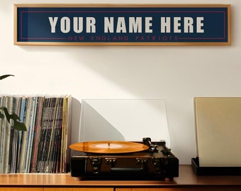 New England Patriots Personalized Name Plate Print - 5x30 Inches