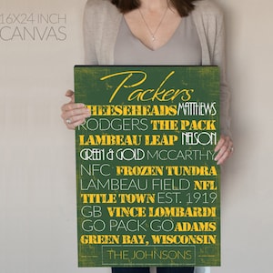 Green Bay Packers personalized Print or Canvas. greenbay packers. green bay packers decor. packers. green bay packers vintage. packers gift.