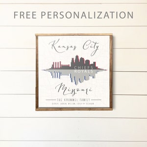 Personalized Kansas City Print, Kansas City skyline art, Kansas City Chiefs, Kansas City Royals, Missouri, Wedding Present, Kansas City Map