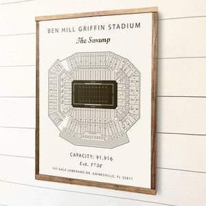 Ben Hill Griffin Stadium Florida Gators University Of Etsy