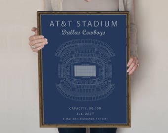 AT&T Stadium Sign, Dallas Cowboys Decor, Dallas Cowboys Sign, Gift for Dallas Cowboys Fan, Cowboys Stadium, Dallas Cowboys seating chart.
