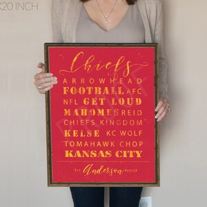 Kansas City Chiefs Print or Canvas. KC Chiefs. Kansas City Chiefs sign. kansas city chiefs vintage. Kansas Art. valentines day gift for him