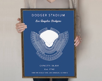 Dodger Stadium Seating Chart, Los Angeles Dodgers, Dodger Stadium Sign, poster, Dodger Field Print. Christmas Gift for Dodgers Fan Vintage.