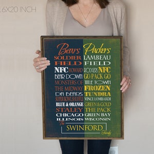 Personalized Chicago Bears / Green Bay Packers House Divided: Print or Canvas. house divided bears. house divided packers. housedivided