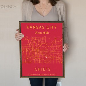 Kansas City Map, Arrowhead Stadium Seating Chart, Kansas City Chiefs, Arrowhead Stadium print, Arrowhead Stadium sign, Gift for Chiefs Fan