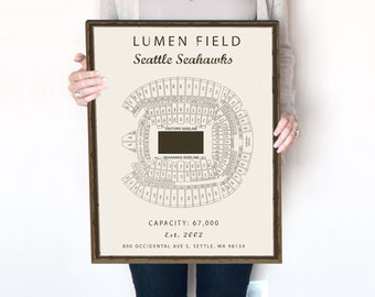 Lumen Field Seating Chart, Seattle Seahawks, Seattle Seahawks Poster, Seahawks Print, Blueprint, Stadium print, Bruins room decor, NHL gift.