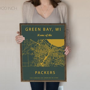 Green Bay Wisconsin Map, Lambeau Field Seating Chart, Green Bay Packers decor, Lambeau Field Sign, Lambeau poster, Gift for Packers Fan
