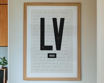 Las Vegas Raiders Wall Art | Vintage LV Print or Canvas | Iconic Raiders Words & Phrases Typography Design | Black NFL Football Decor