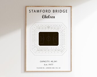 Stamford Bridge Print - Chelsea - Premier League Stadium Art - Choose Canvas or 100% Cotton Print