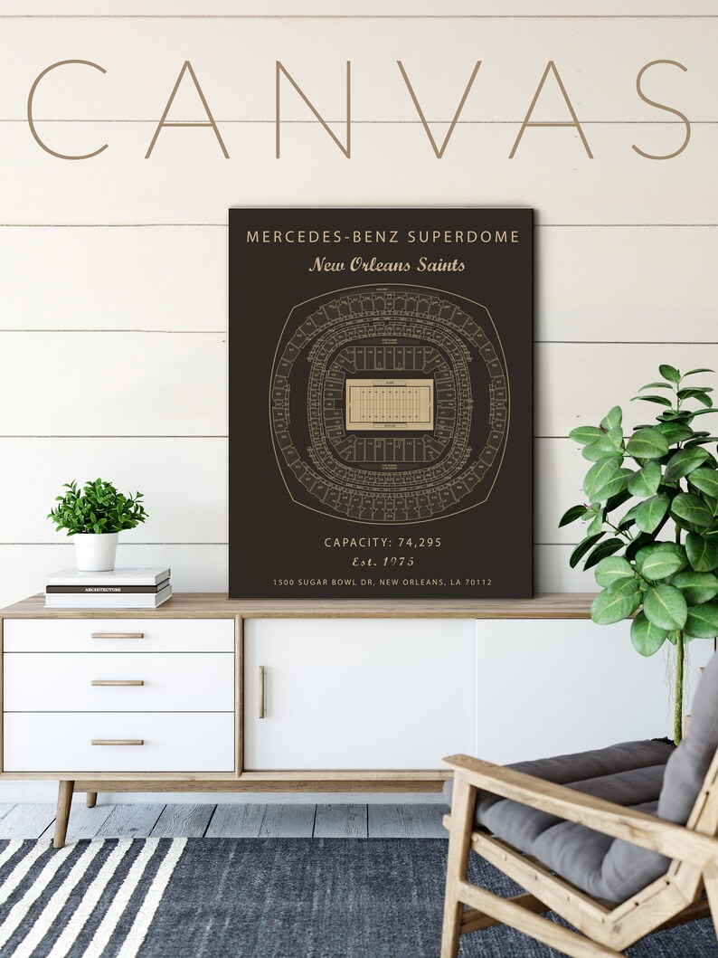 Mercedes Benz Superdome New Orleans Saints Seating Chart Blue Etsy