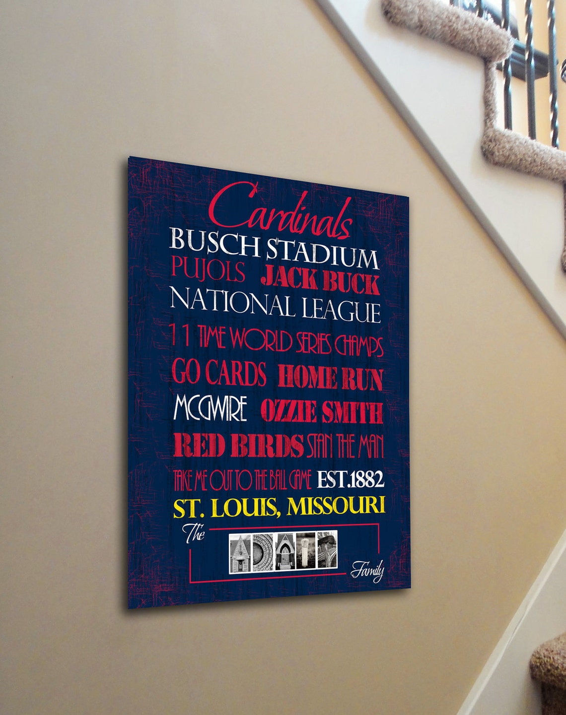 Personalized St. Louis Cardinals Print or Canvas Baseball - Etsy
