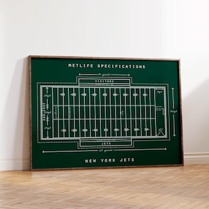 New York Jets Metlife Stadium Specifications Print or Canvas, Gift for Football Fans.