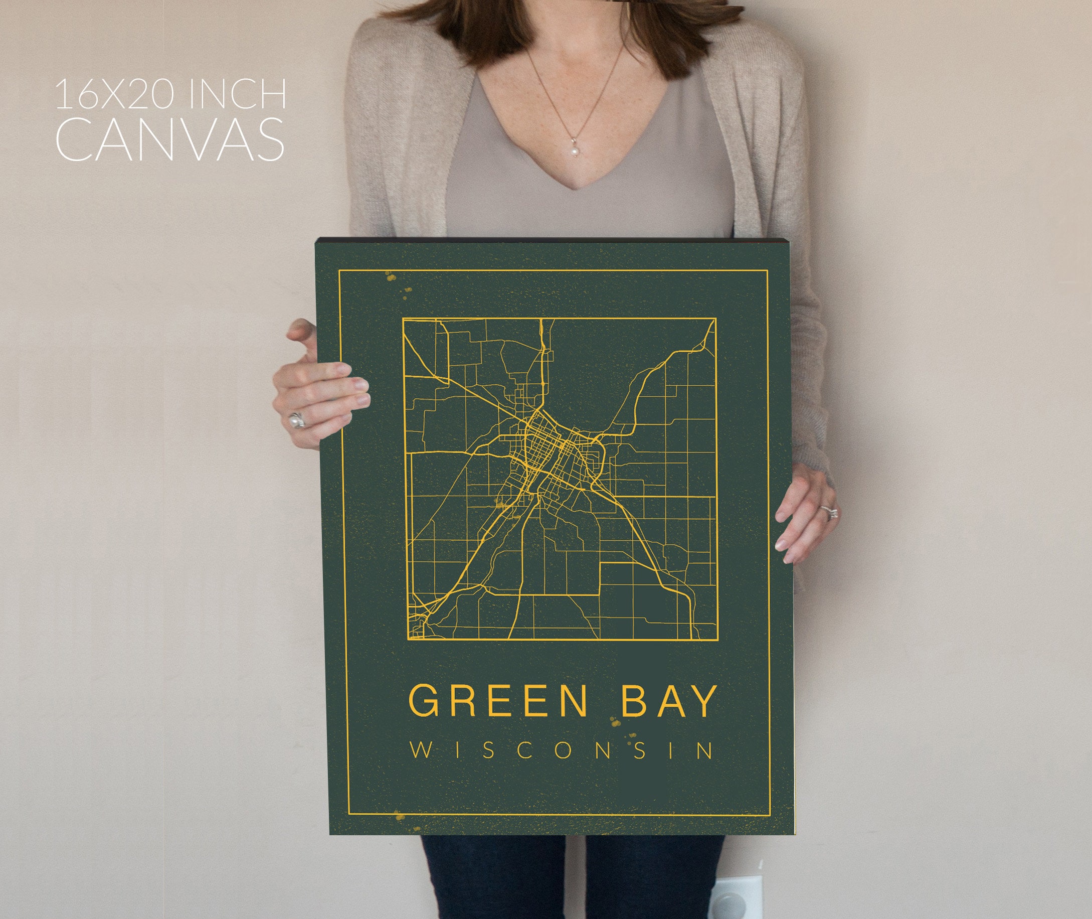 Wisconsin Packer Map Green Bay Map, Green Bay Packers, Map of Green Bay Wisconsin, Gift for ...