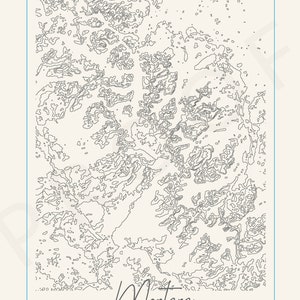 Mapa topográfico del Parque Nacional Glaciar, Montana, arte del Parque Nacional, regalo de senderismo, arte al aire libre, mapa topográfico, regalo para él, mapa de aventuras. imagen 2