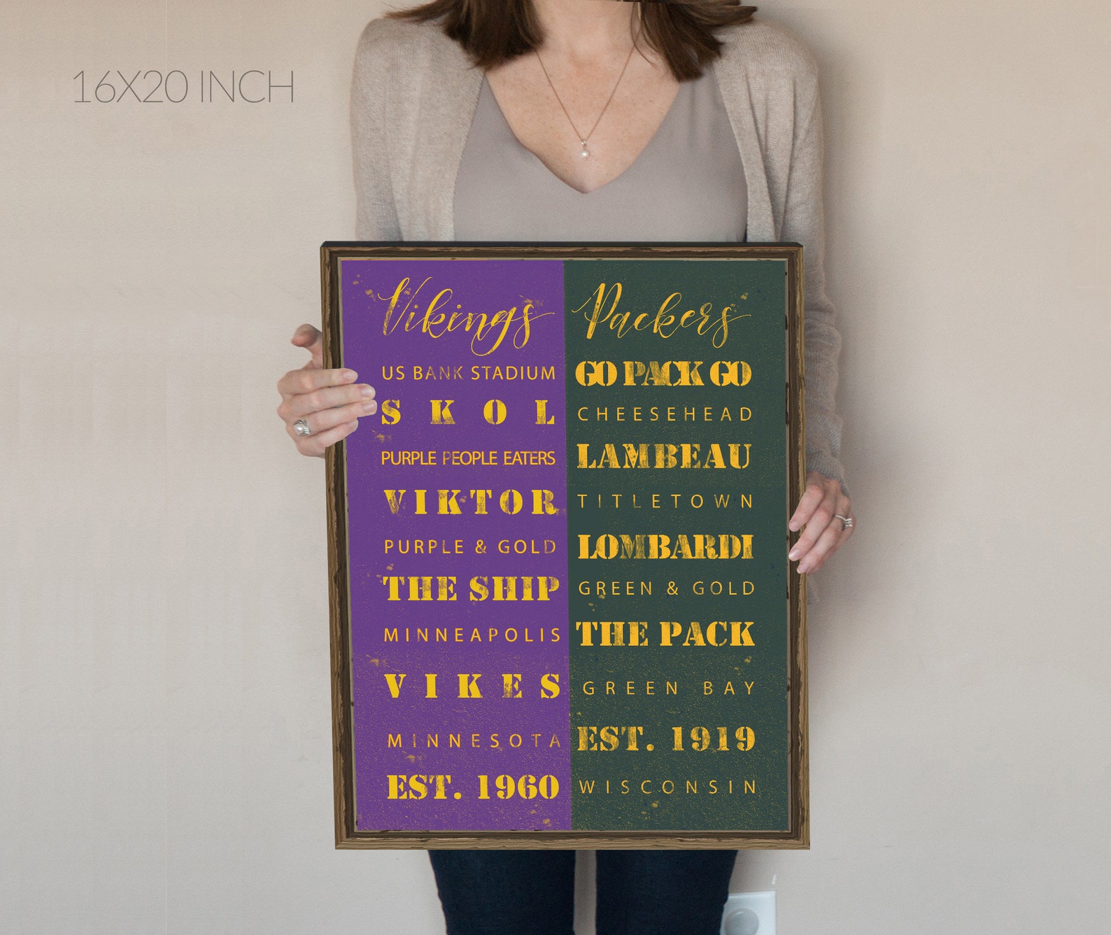 House Divided Sign Green Bay Packers Minnesota Vikings Set Etsy