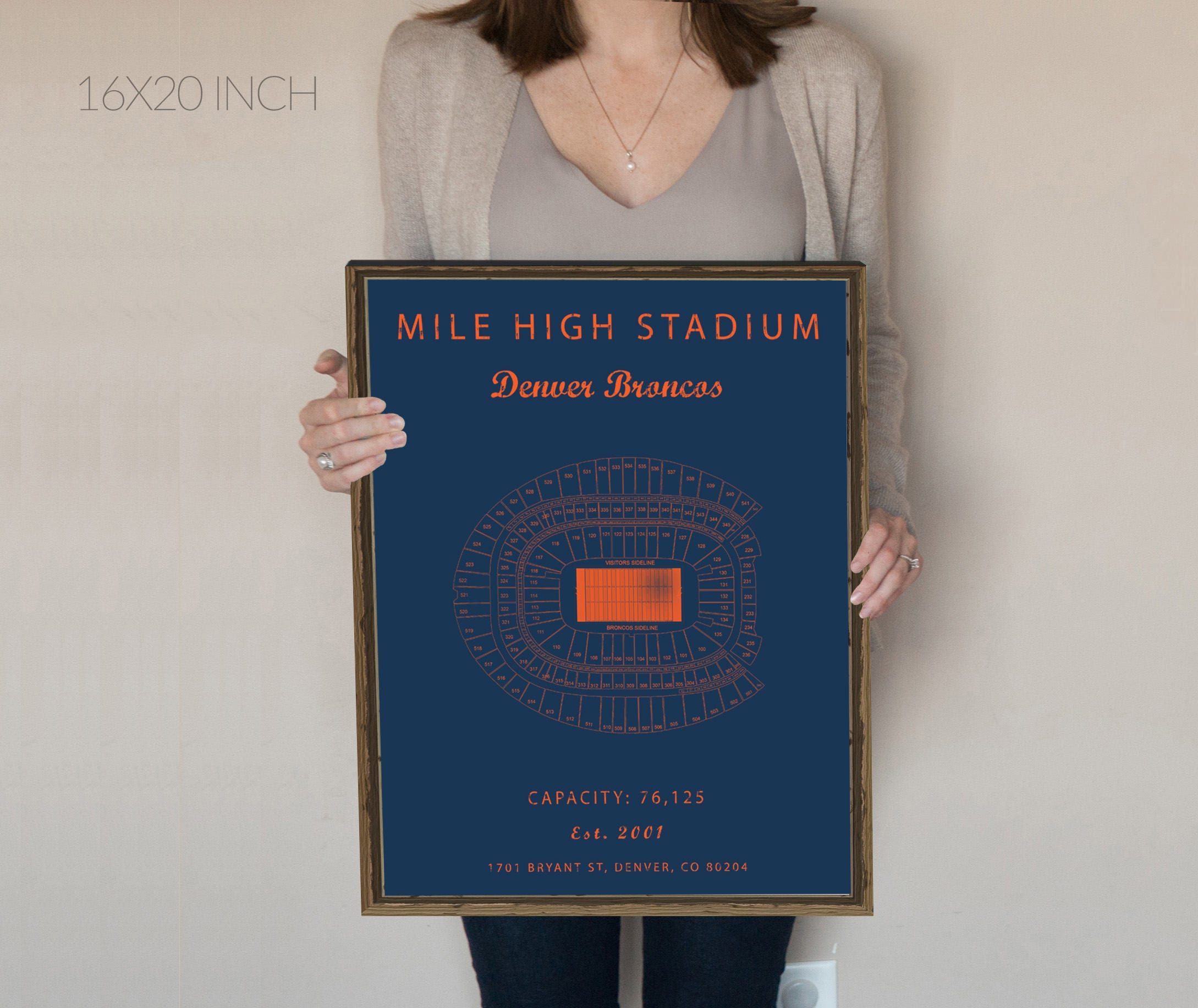 Mile High Stadium Mile High Gifts Mile High Vintage Denver Broncos Broncos Gift for Denver Broncos Fan Gift for Men NFL Stadium Art Etsy UK