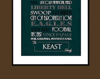 Philadelphia Eagles Print or Canvas housewarming gift for couplevalentines day gift for him